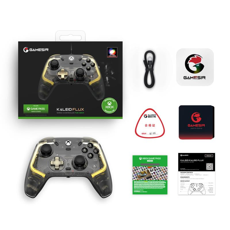 Gamesir Kaleid Flux Wired RGB Light Controller for Xbox Series X|S, Xbox One, Windows&Steam: Anti-Drift Controller with Hall Effect Sticks&Triggers, Customizable Gaming Experience Console