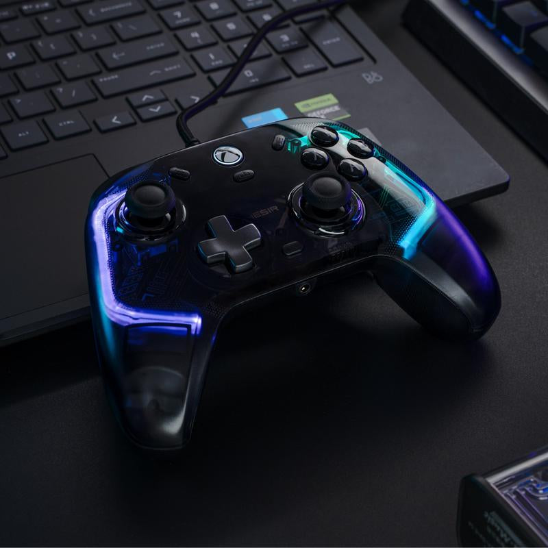 Gamesir Kaleid Wired RGB Light Controller for Xbox Series X|S, Xbox One,Windows 10/11&Steam, Plug and Play Gaming Gamepad, Transparent Video Game with Hall Effect Joysticks/Hall Trigger Console