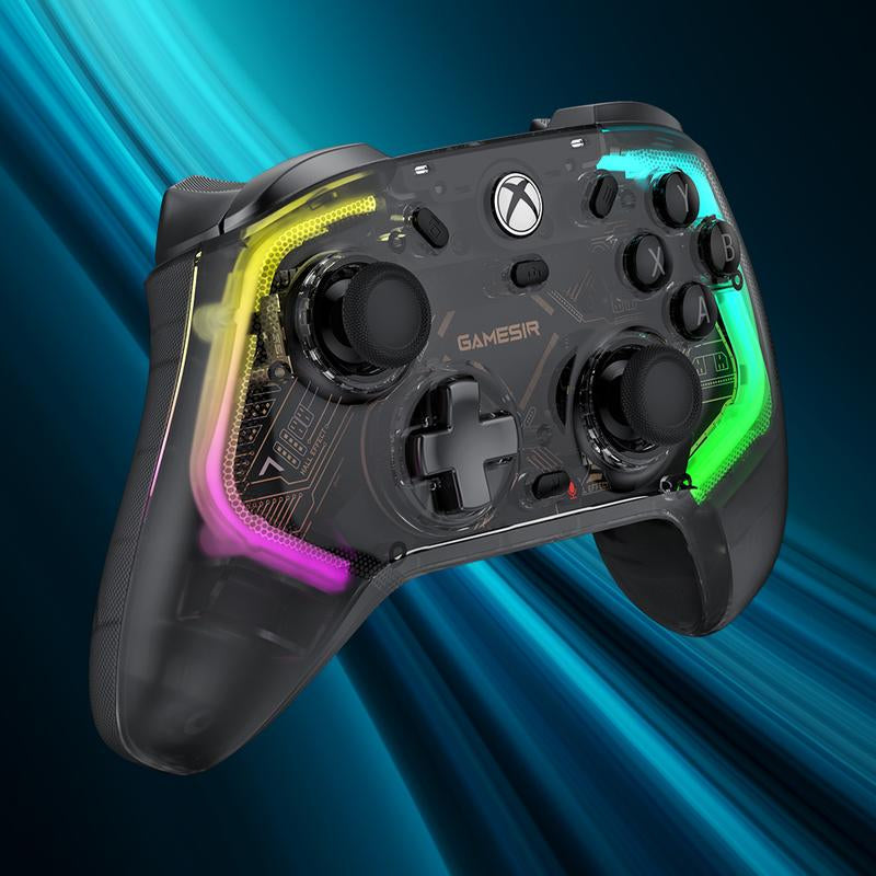 Gamesir Kaleid Wired RGB Light Controller for Xbox Series X|S, Xbox One,Windows 10/11&Steam, Plug and Play Gaming Gamepad, Transparent Video Game with Hall Effect Joysticks/Hall Trigger Console